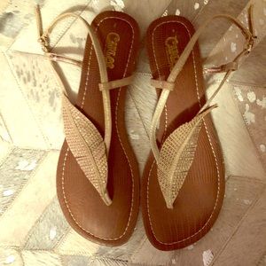Carlos Santana leaf embellished sandals